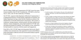 UP CMC Demands Answers On Missing PHP4.4 Million